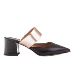 Marco Shoes Eleganckie czółenka damskie na lato czarne złoty kolor Czarne/Złoty.