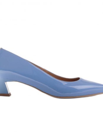 Marco Shoes Eleganckie czółenka na niskim obcasie niebieskie kolor Niebieskie.
