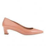 Marco Shoes Eleganckie czółenka na niskim obcasie pomarańczowe kolor Pomarańczowe.