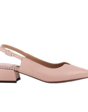 Marco Shoes Niskie czółenka z odkrytą piętą z delikatnej skóry naturalnej różowe kolor Różowe.