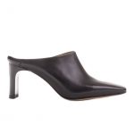 Marco Shoes Skórzane czółenka na lato z otwartym tyłem czarne kolor Czarne.