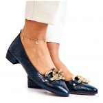 PA2 Skórzane Lakierowane Wężowe Czółenka Zielone Elissabeth czarne kolor Czarne/Zielone.