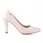 SHELOVET Eleganckie Czółenka Na Słupku beżowy kolor Beżowy.