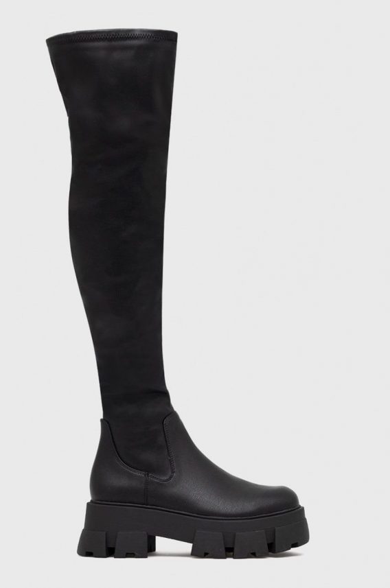 Aldo kozaki Grandmode damskie kolor czarny na platformie kolor czarny
