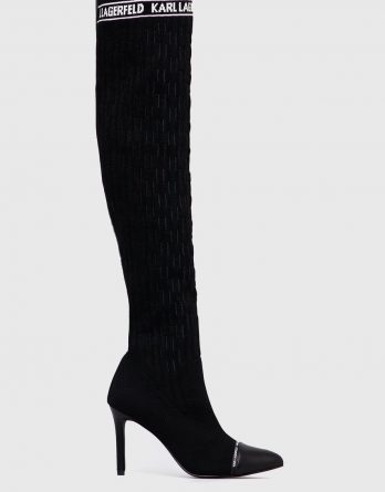 Karl Lagerfeld - Kozaki KL31691.Black.Knit.Tex kolor czarny