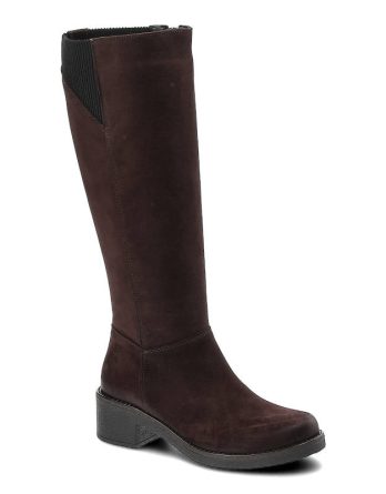 Bordowe Kozaki Gamis Wygodne Buty Damskie Na Zimę kolor bordowy