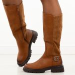 Camelowe kozaki damskie M.Daszyński 2508-3 kolor Camel