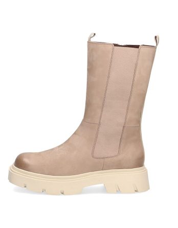 Caprice Skórzane kozaki w kolorze beżowym rozmiar: 39 kolor beige