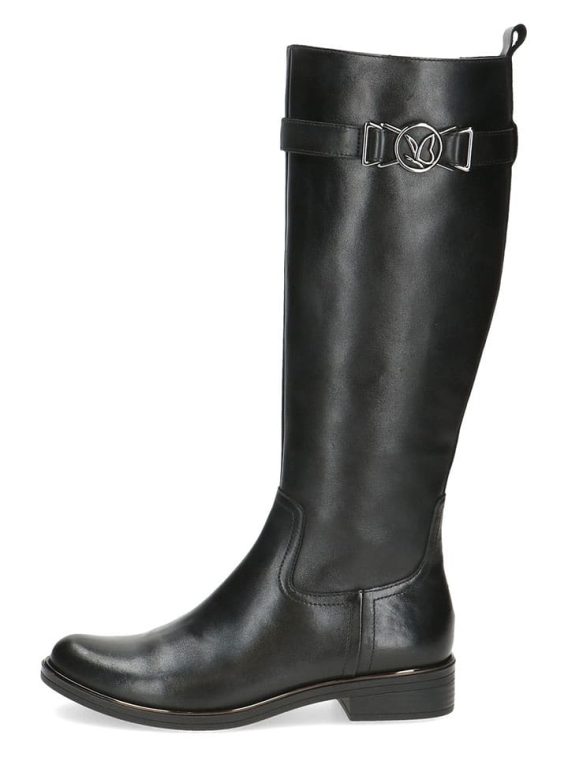 Caprice Skórzane kozaki w kolorze czarnym rozmiar: 38 kolor black