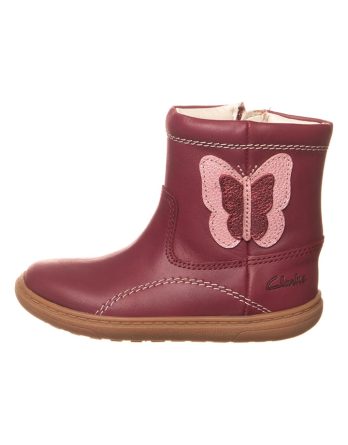 Clarks Skórzane kozaki "Flash Midi" w kolorze bordowym rozmiar: 22