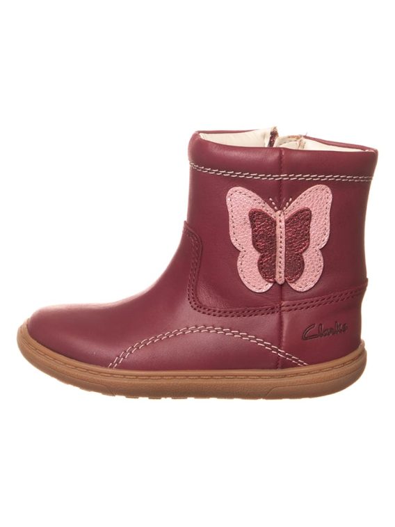 Clarks Skórzane kozaki "Flash Midi" w kolorze bordowym rozmiar: 22