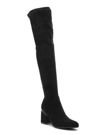 Czarne Kozaki Joalice Modne Buty Damskie kolor czarny