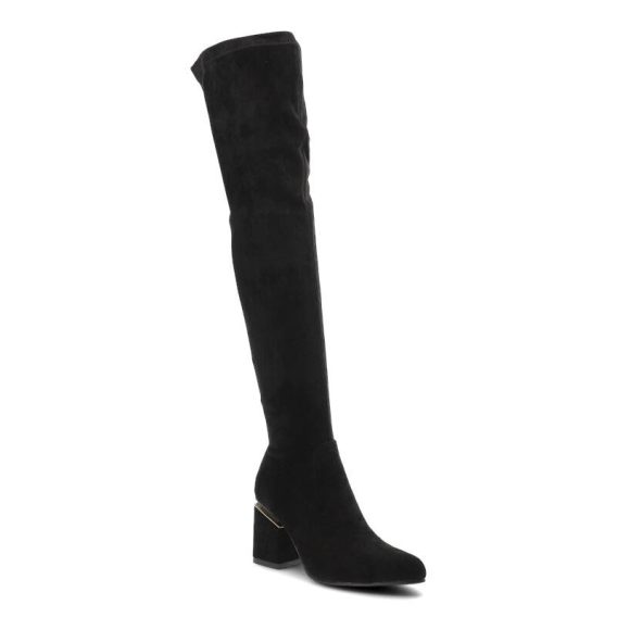 Czarne Kozaki Joalice Modne Buty Damskie kolor czarny