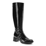 Czarne Kozaki Lemar Eleganckie Buty Na Obcasie kolor czarny