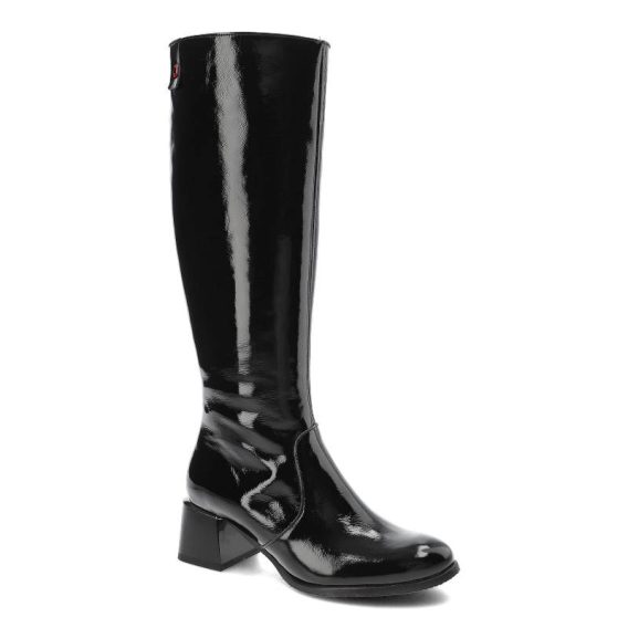 Czarne Kozaki Lemar Eleganckie Buty Na Obcasie kolor czarny