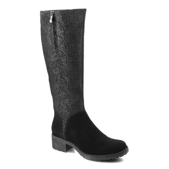 Czarne Kozaki Robson Damskie Wygodne Buty Zimowe kolor czarny