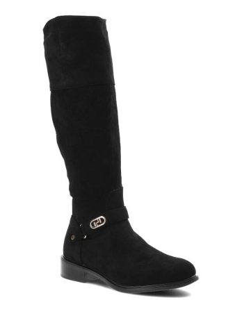 Czarne Kozaki S.Barski Wygodne Buty Damskie kolor czarny