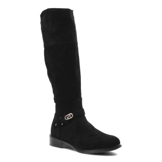 Czarne Kozaki S.Barski Wygodne Buty Damskie kolor czarny