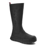 Czarne Kozaki Tommy Hilfiger Modne Buty Damskie kolor czarny