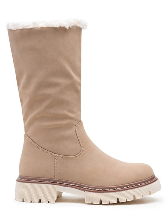 Foreverfolie Kozaki zimowe w kolorze beżowym rozmiar: 37 kolor beige