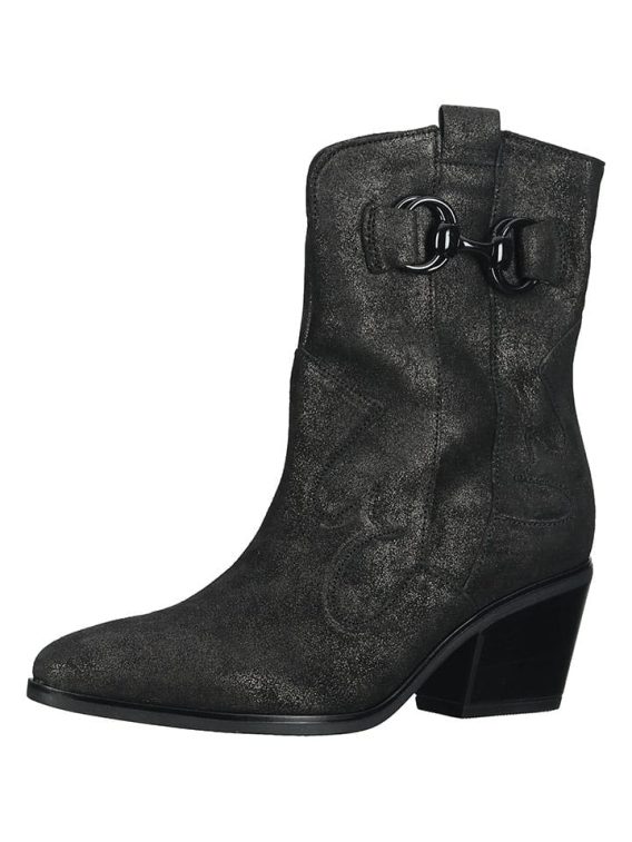 Gabor Skórzane kozaki w kolorze antracytowym rozmiar: 39 kolor gray/black