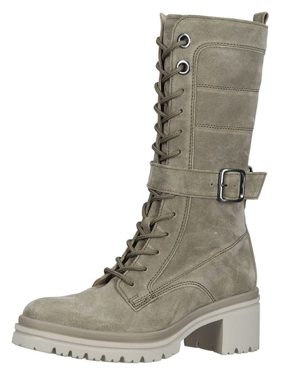 Gabor Skórzane kozaki w kolorze khaki rozmiar: 40 kolor brown/beige