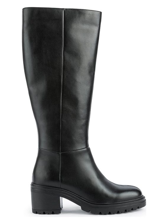 Geox Skórzane kozaki "Damiana" w kolorze czarnym rozmiar: 38 kolor black