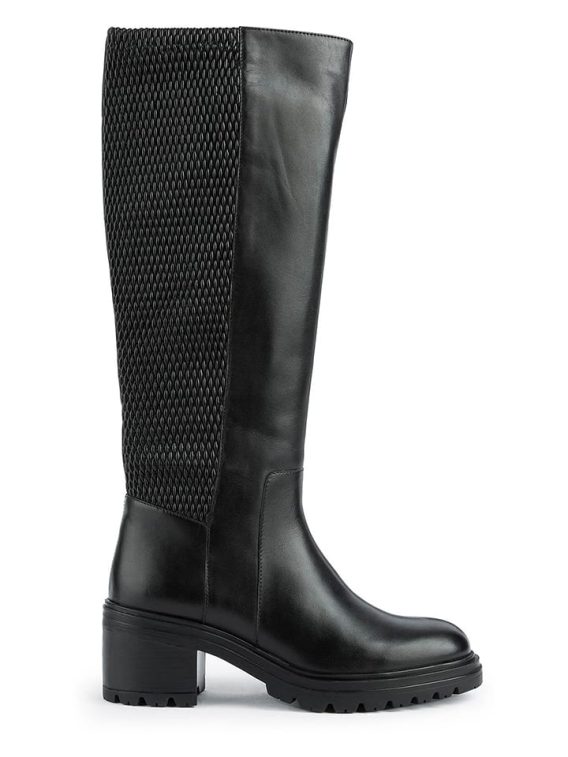 Geox Skórzane kozaki "Damiana" w kolorze czarnym rozmiar: 41 kolor black