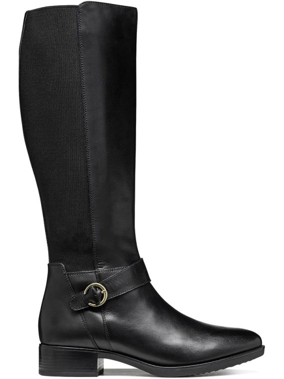 Geox Skórzane kozaki "Felicity" w kolorze czarnym rozmiar: 37 kolor black