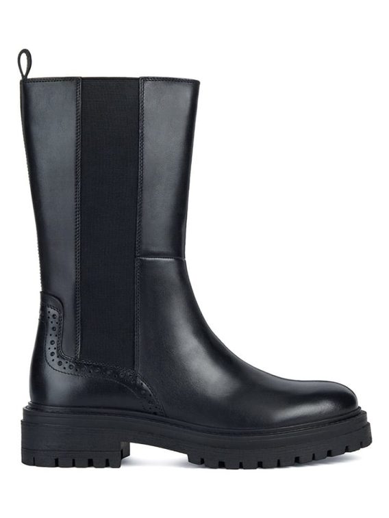 Geox Skórzane kozaki "Iridea" w kolorze czarnym rozmiar: 38 kolor black