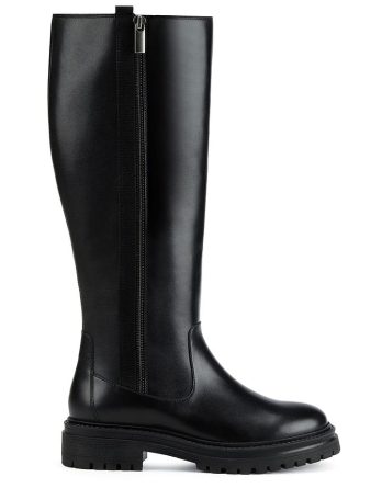 Geox Skórzane kozaki "Iridea" w kolorze czarnym rozmiar: 39 kolor black