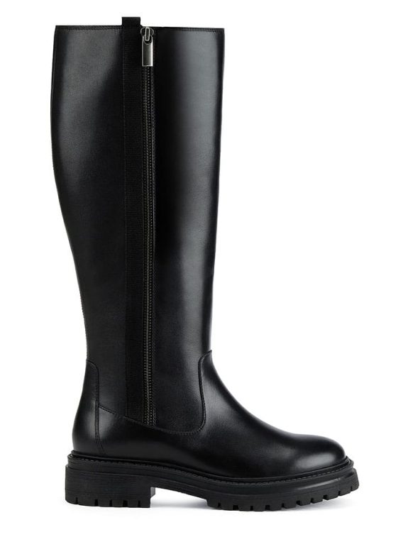 Geox Skórzane kozaki "Iridea" w kolorze czarnym rozmiar: 41 kolor black