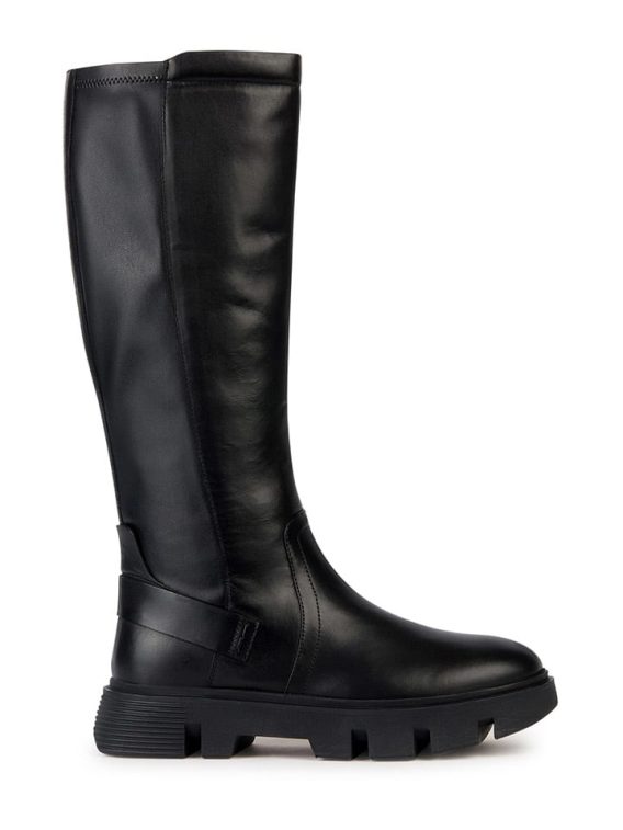 Geox Skórzane kozaki "Vilde" w kolorze czarnym rozmiar: 39 kolor black
