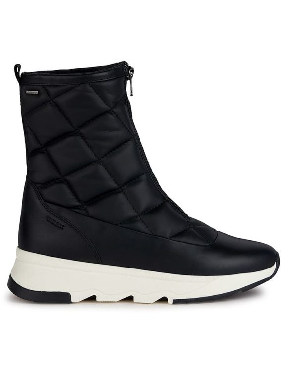 Geox Skórzane kozaki zimowe "Falena" w kolorze czarno-białym rozmiar: 41 kolor black/white