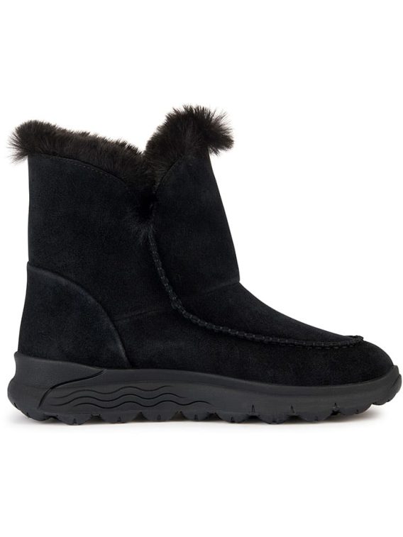 Geox Skórzane kozaki zimowe "Spherica" w kolorze czarnym rozmiar: 38 kolor black