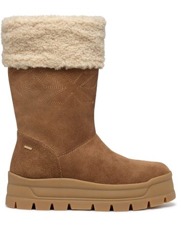 Geox Skórzane kozaki zimowe "Spherica" w kolorze jasnobrązowym rozmiar: 40 kolor brown