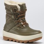 Kamik Skórzane kozaki zimowe "Celestem" w kolorze khaki rozmiar: 41 kolor brown/beige