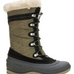 Kamik Skórzane kozaki zimowe "Snovalley 4" w kolorze oliwkowo-szarym rozmiar: 36 kolor brown/beige/gray