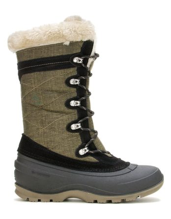 Kamik Skórzane kozaki zimowe "Snovalley 4" w kolorze oliwkowo-szarym rozmiar: 40 kolor brown/beige/gray