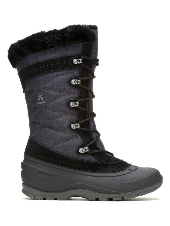 Kamik Skórzane kozaki zimowe "Snovalley 4" w kolorze szaro-czarnym rozmiar: 38 kolor gray/black