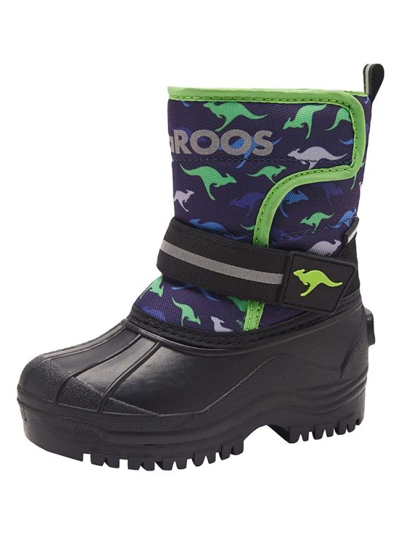 Kangaroos Kozaki zimowe "Shell" w kolorze czarno-granatowo-zielonym rozmiar: 34 kolor black/blue