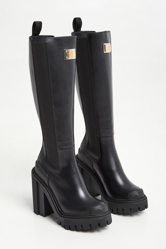 Kozaki skórzane DOLCE & GABBANA kolor