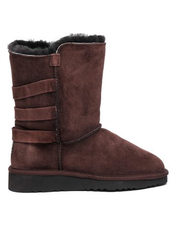NICEBAY Skórzane kozaki zimowe "Bernie" w kolorze brązowym rozmiar: 36 kolor brown