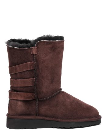 NICEBAY Skórzane kozaki zimowe "Bernie" w kolorze brązowym rozmiar: 37 kolor brown