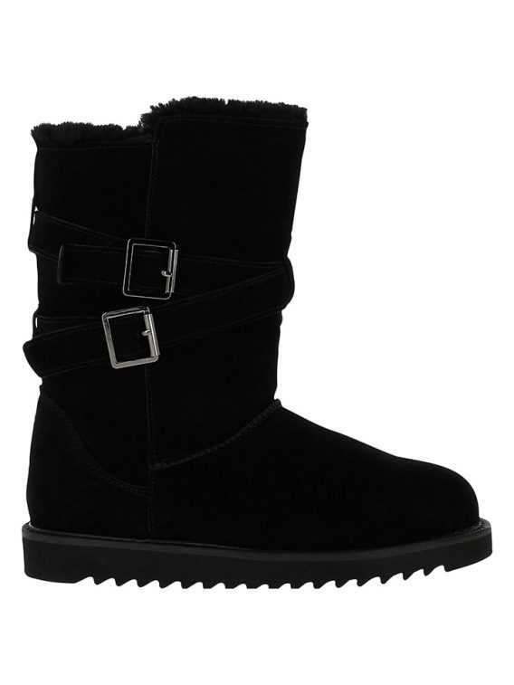 NICEBAY Skórzane kozaki zimowe "Mells Waterproof" w kolorze czarnym rozmiar: 38 kolor black