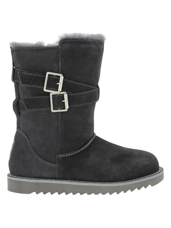 NICEBAY Skórzane kozaki zimowe "Mells Waterproof" w kolorze szarym rozmiar: 36 kolor gray