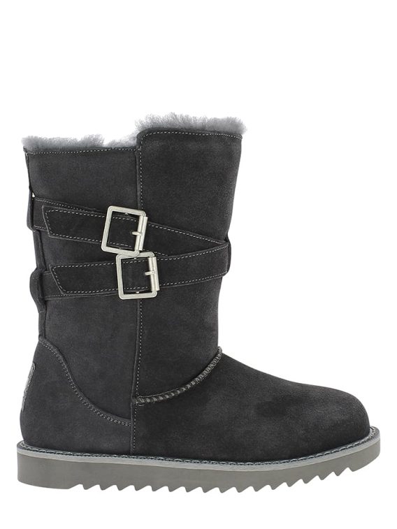 NICEBAY Skórzane kozaki zimowe "Mells Waterproof" w kolorze szarym rozmiar: 38 kolor gray