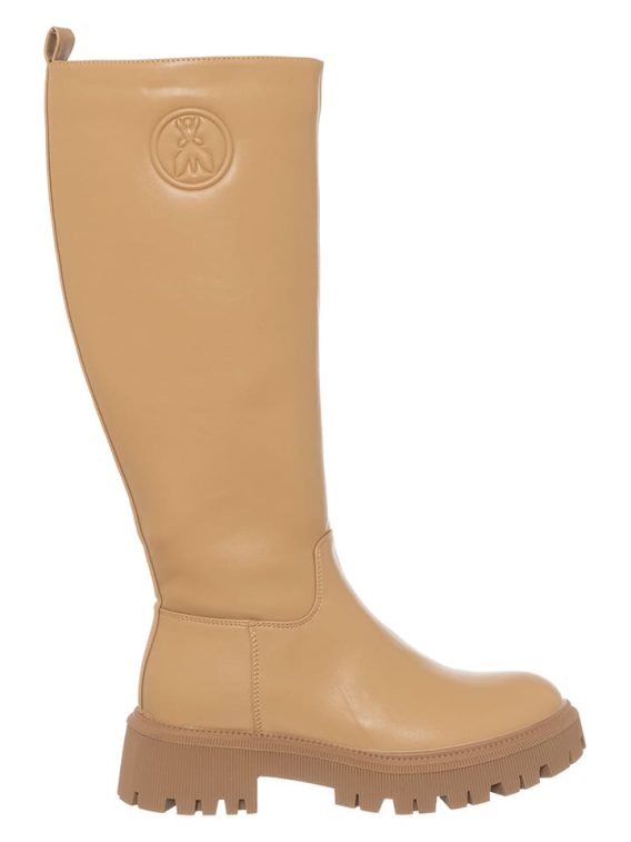 Patrizia Pepe Skórzane kozaki w kolorze beżowym rozmiar: 41 kolor beige