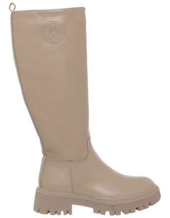 Patrizia Pepe Skórzane kozaki w kolorze szarobrązowym rozmiar: 38 kolor beige