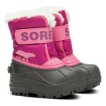 Sorel Kozaki zimowe "Snow Commander" w kolorze antracytowo-różowym rozmiar: 22 kolor pink